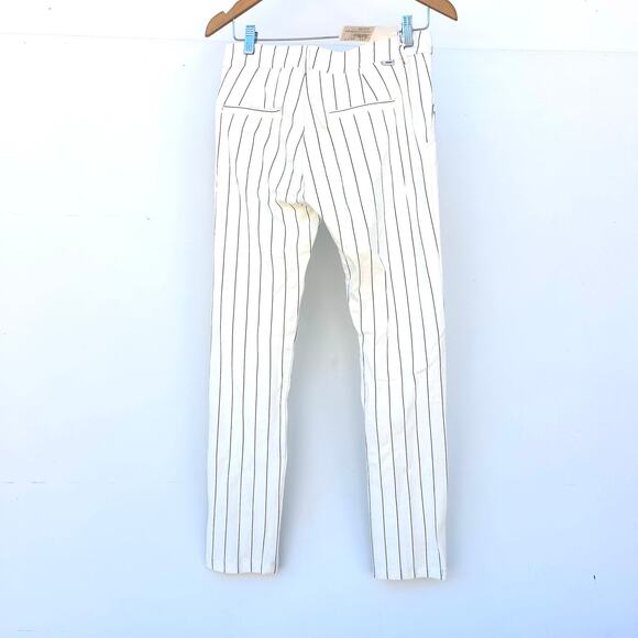 New Anthropologie Reiko Cigarette Fit Lizzy Fancy Pants White Striped 27 - Picture 8 of 11